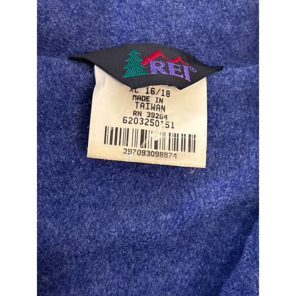 Vtg REI Teen XL 16-18 fleece lined vest retro teal purple 22x29 Aztec preppy - Picture 2 of 6